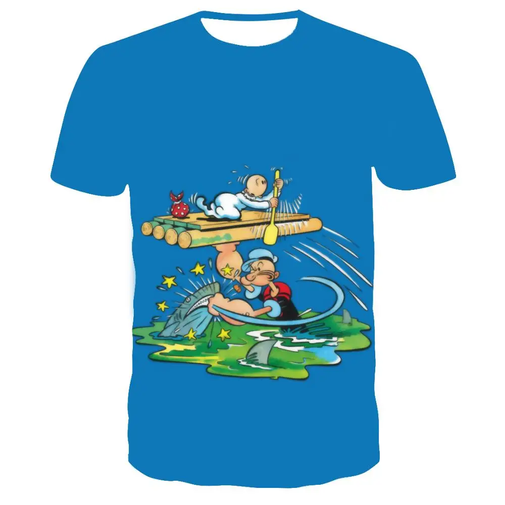 Новое поступление, Классическая мультяшная футболка popeye для мужчин и женщин, 3d принт, модная футболка с коротким рукавом, уличная одежда, повседневные летние топы - Color: tx-8632