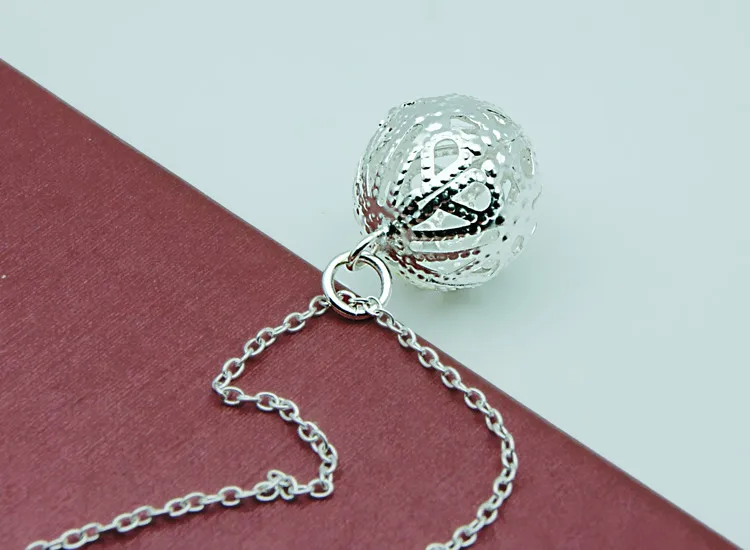 Новое украшение серебряное ожерелье полые шарики Подвески процесс девушка