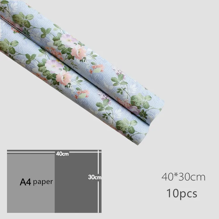 

10pcs Floral Gift Wrapping Paper Book Cover Paper Children's Day Valentine's Day Retro Romantic Packaging Materials Halloween
