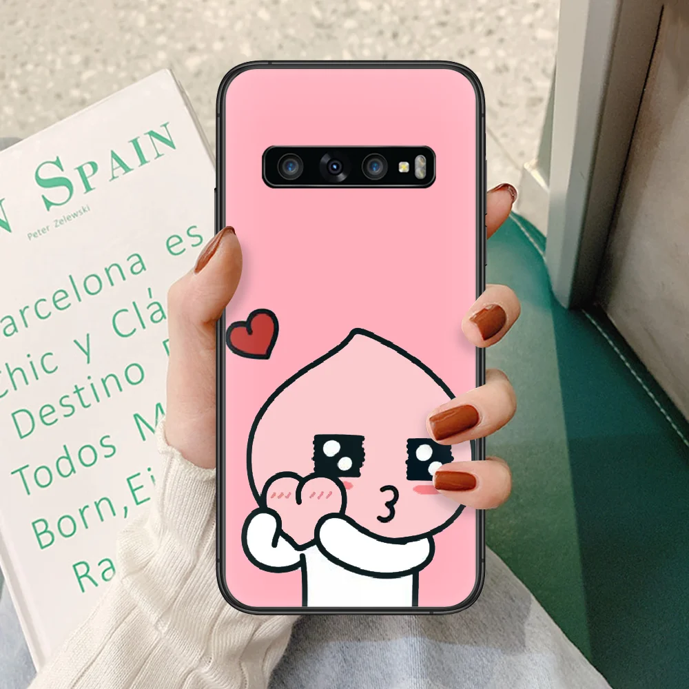 

cocao friend apeach pyan Phone case For Samsung Galaxy Note S 8 9 10 20 Plus E Lite Uitra black funda soft hoesjes trend bumper