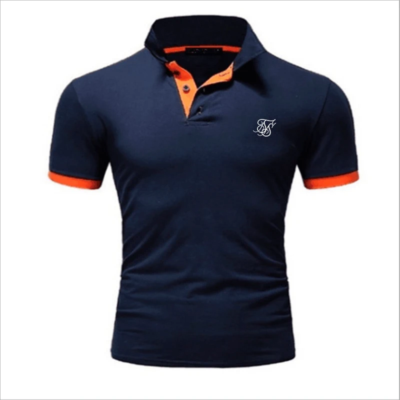 

SIK Silk 2021 Summer New Men's Solid Color PoloT-Shirt Fashion Brand Slim Comfortable Breathable Casual Business Short-Sleeved