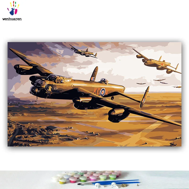 DIY картинки для раскраски по номерам с цветами морской военный корабль картина