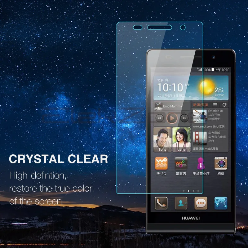 Нано-покрытие 9H HD экран телефона Закаленное стекло пленка для huawei P6 2.5D Защитная