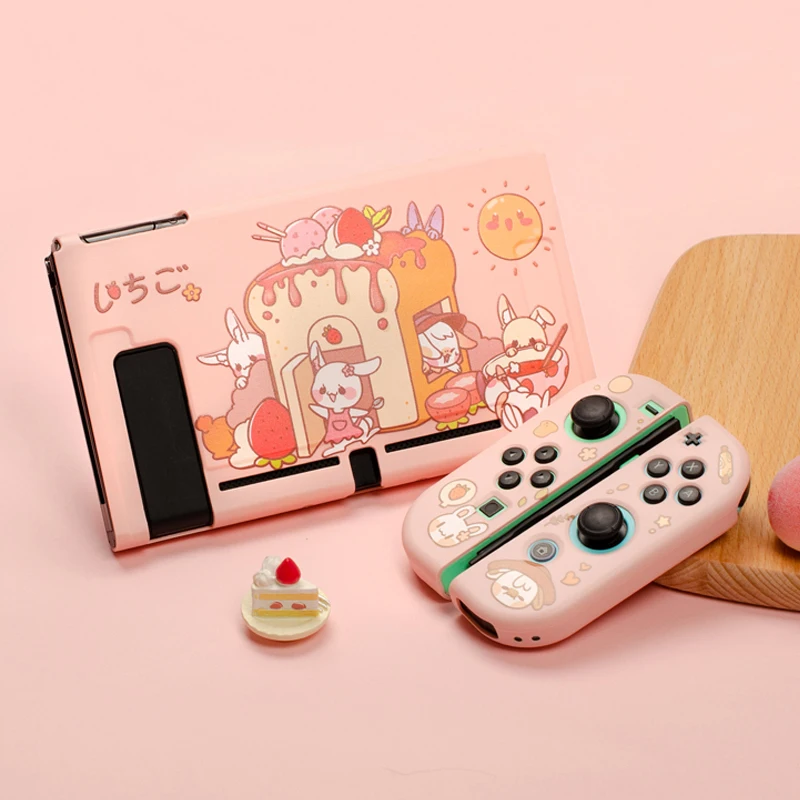 

Cute Rabbit Switch Protective Shell Pink TPU Soft Cover Housing NS Game Joycon Controller Case For Nintendo Switch Accessories