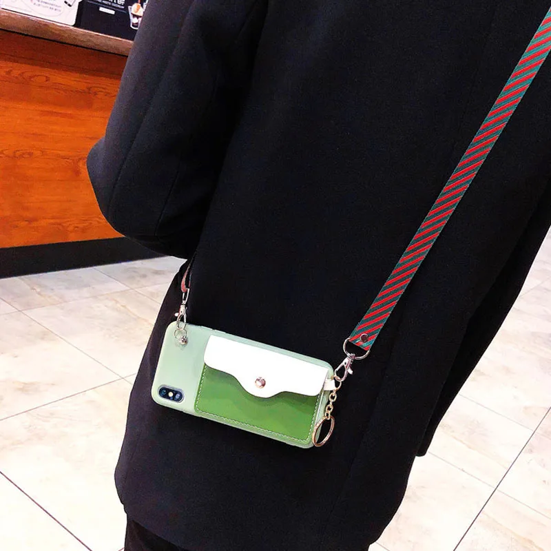 Роскошный Карманный Кошелек с веревкой чехол для телефона ожерелье кросс боди