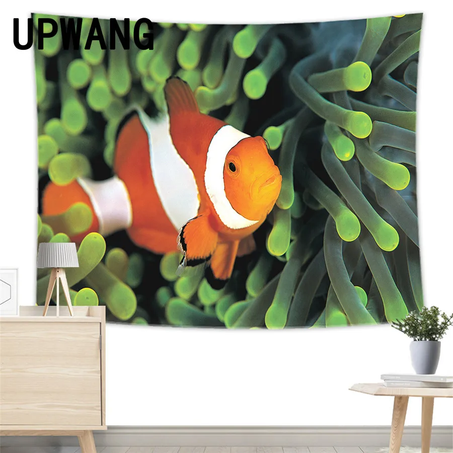 

Ornamental Fish Tapestry Wall Hanging Sandy Beach Picnic Rug Camping Tent Sleeping Pad Home Decor Bedspread Sheet Wall Cloth
