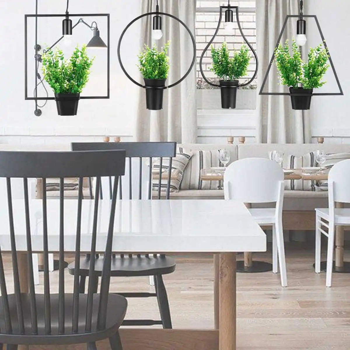 Завод потолочный светильник современный черный кованого железа E27 с 3 Вт лампа