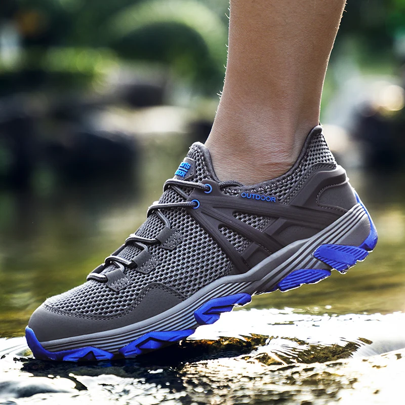 Летняя обувь для восхождения, Легкие уличные туфли, быстросохнущие водные туфли, дышащие спортивные прогулочные туфли для мужчин от AliExpress RU&CIS NEW