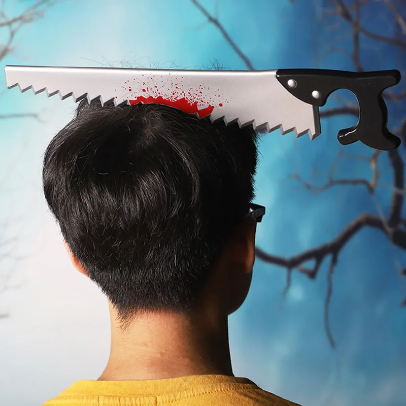 DIY поддельные пилы топор-нож страшный Хэллоуин повязка на голову приколы ужас