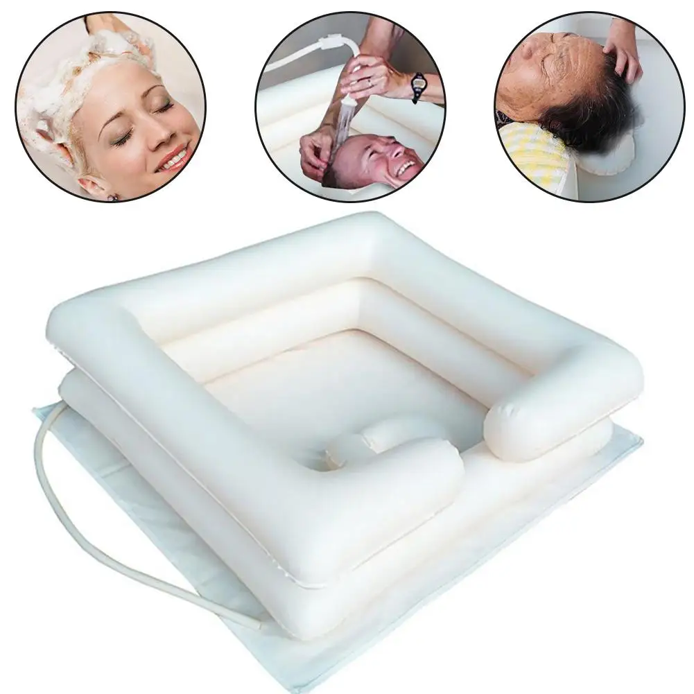 

Inflatable Hair Washing Basin Portable Shampoo Tray With Drain Tube Handicap Bed Rest Aid Use Salon Treatment Hairdressing Tool