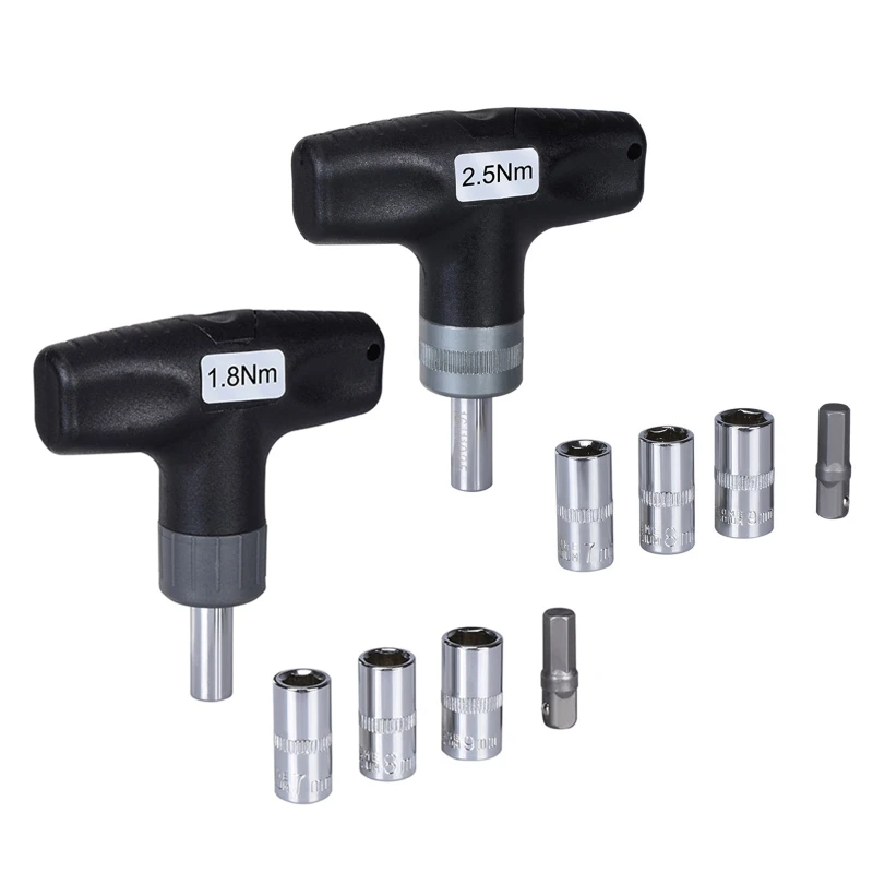 

F3MA Universal T-Handle Preset Torque Tool 1.8Nm 2.5Nm Fixed Torque Wrench Set, the Screwdriver Slips and Trips When Idling
