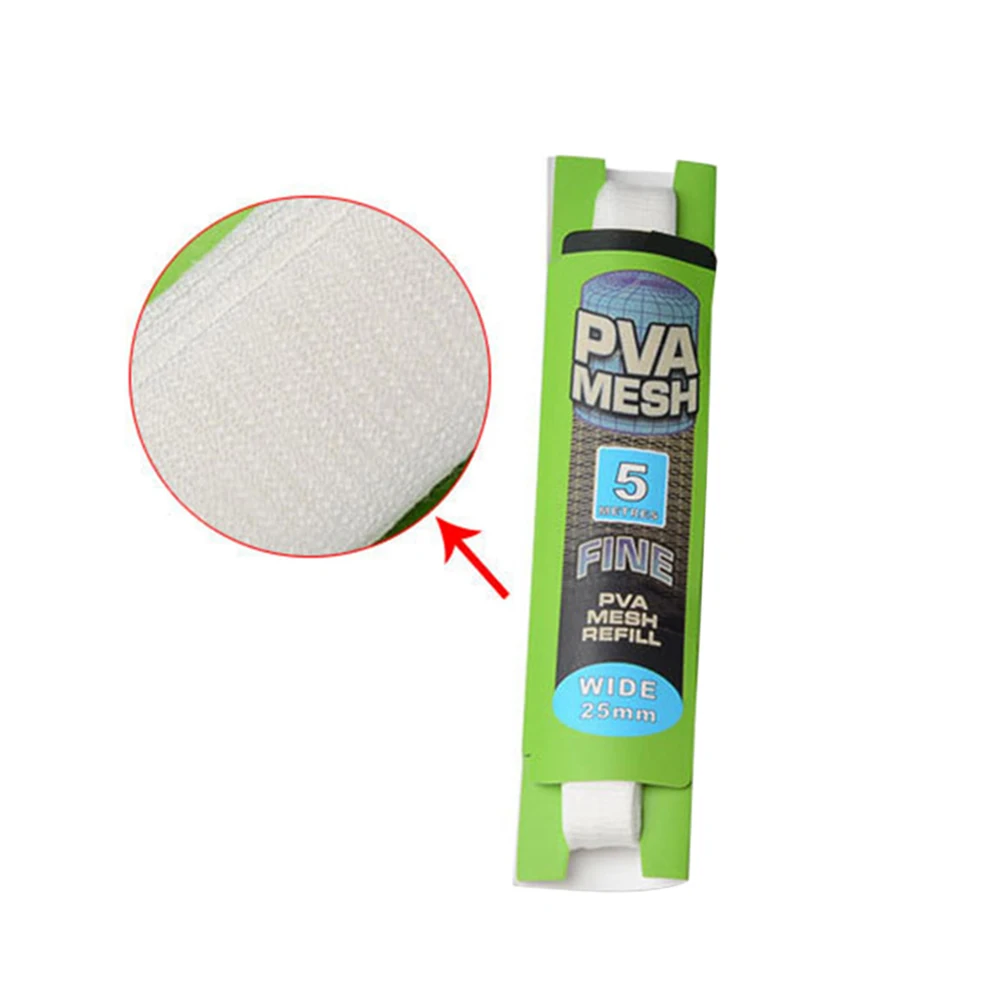 

5M PVA Soluble Narrow Fishing Network Refill Stocking Bait Bag Protect Fish Net Rig Hook Bait Feeder Fishing Lure 1pc
