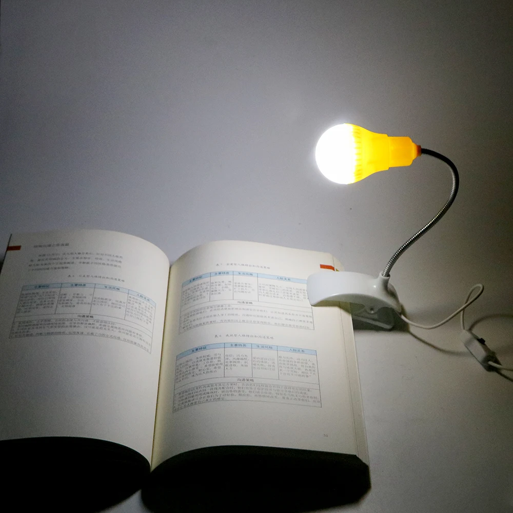 Настольная лампа светодиодная гибкая с USB-клипсой | Лампы и освещение