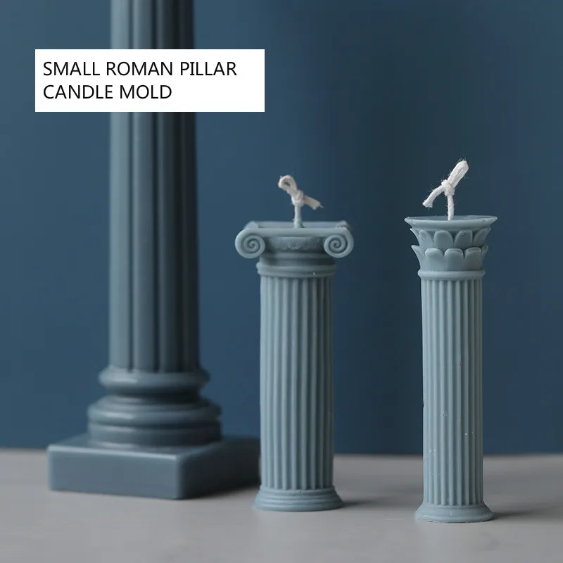 Маленькая римская свеча на колонне форма из смолы Европейский Простой стиль