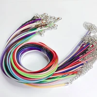 handmade adjustable multicolors leather cord lobster clasp chain pendant necklace charms for jewelry finding 20pcslot 50cm
