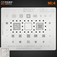 amaoe mi4 bga reballing stencil for xiaomi max redmi note 2 3 msm8965 mt6795 cpu ram power wifi audio ic chip steel mesh