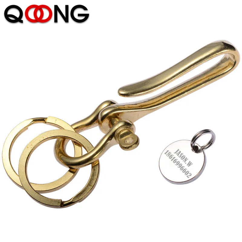 QOONG 2021 высококачественные съемные двойные кольца из чистой латуни ручной работы
