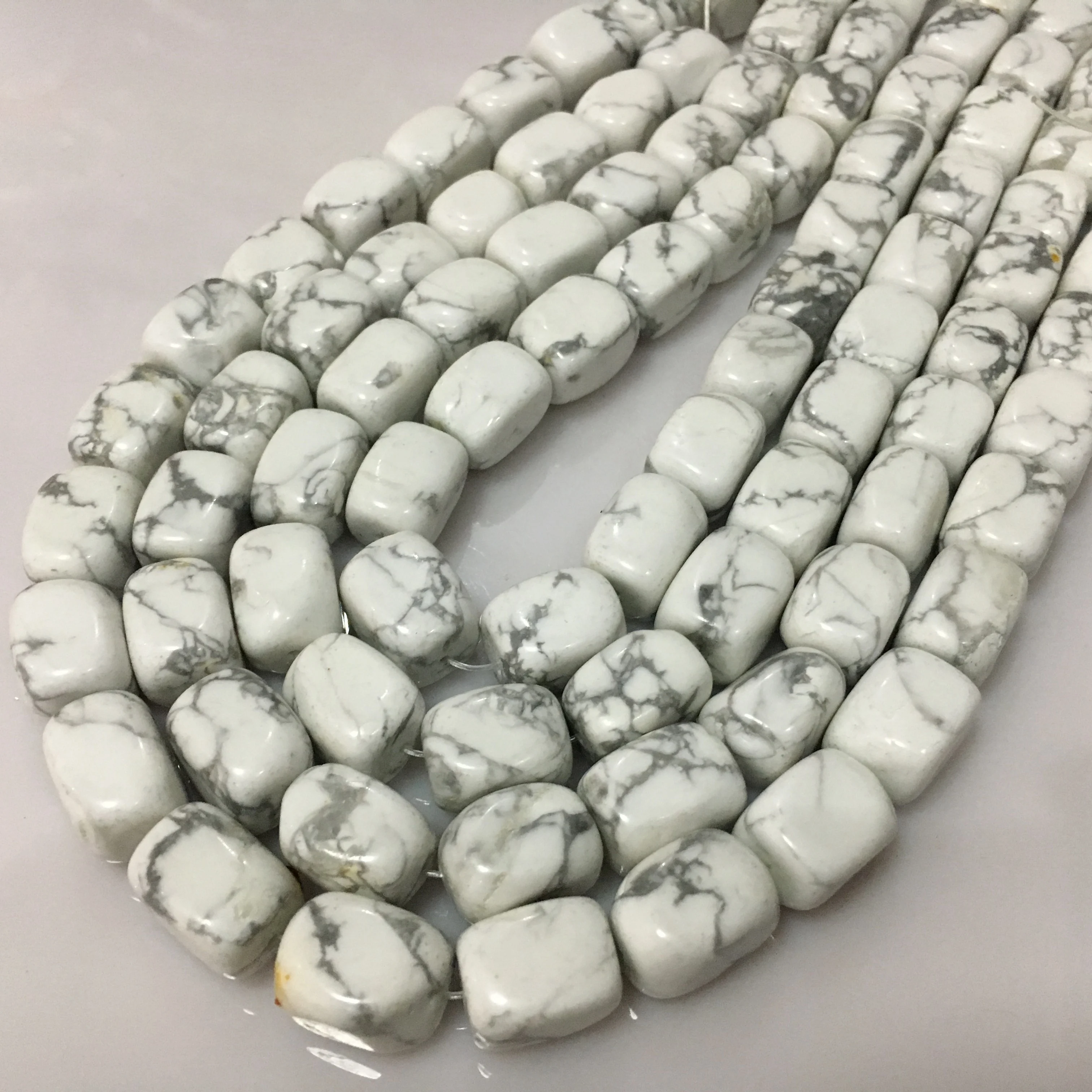 Белый Howlite Cuboid 12x16 мм натуральный драгоценный камень | Украшения и аксессуары