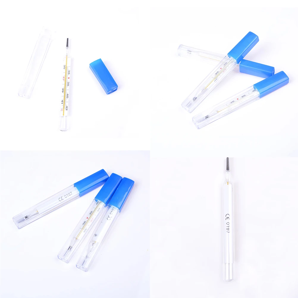 

1pc Screen Body Temperature Measurement Device Armpit Glass Mercury Thermometer Home Health Care Product
