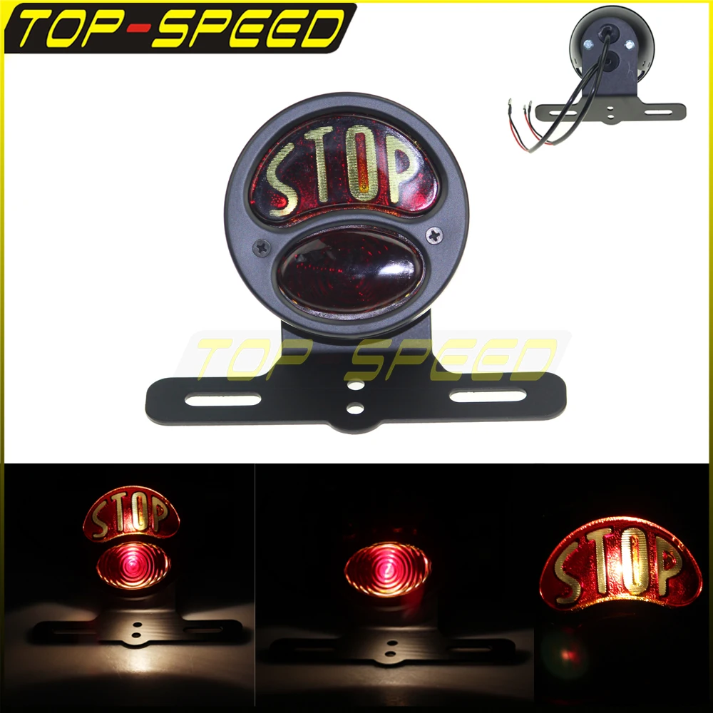 Стоп-сигнал для мотоцикла железный задний стоп светильник номерной знак