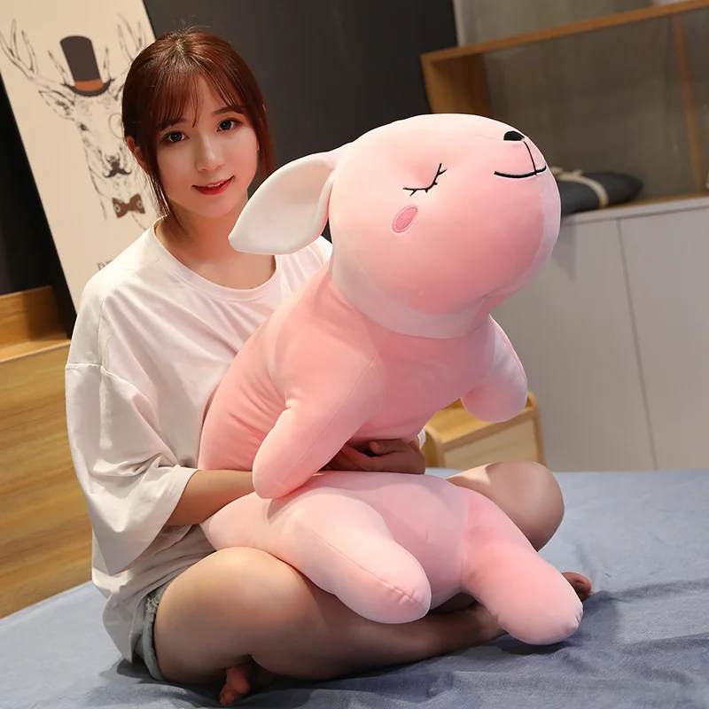 

NEW Sale Soft Moon Pink Rabbit Strips Sleeping Plush Toys Valentine's Day Sending Girlfriends Birthday Children's Gifts