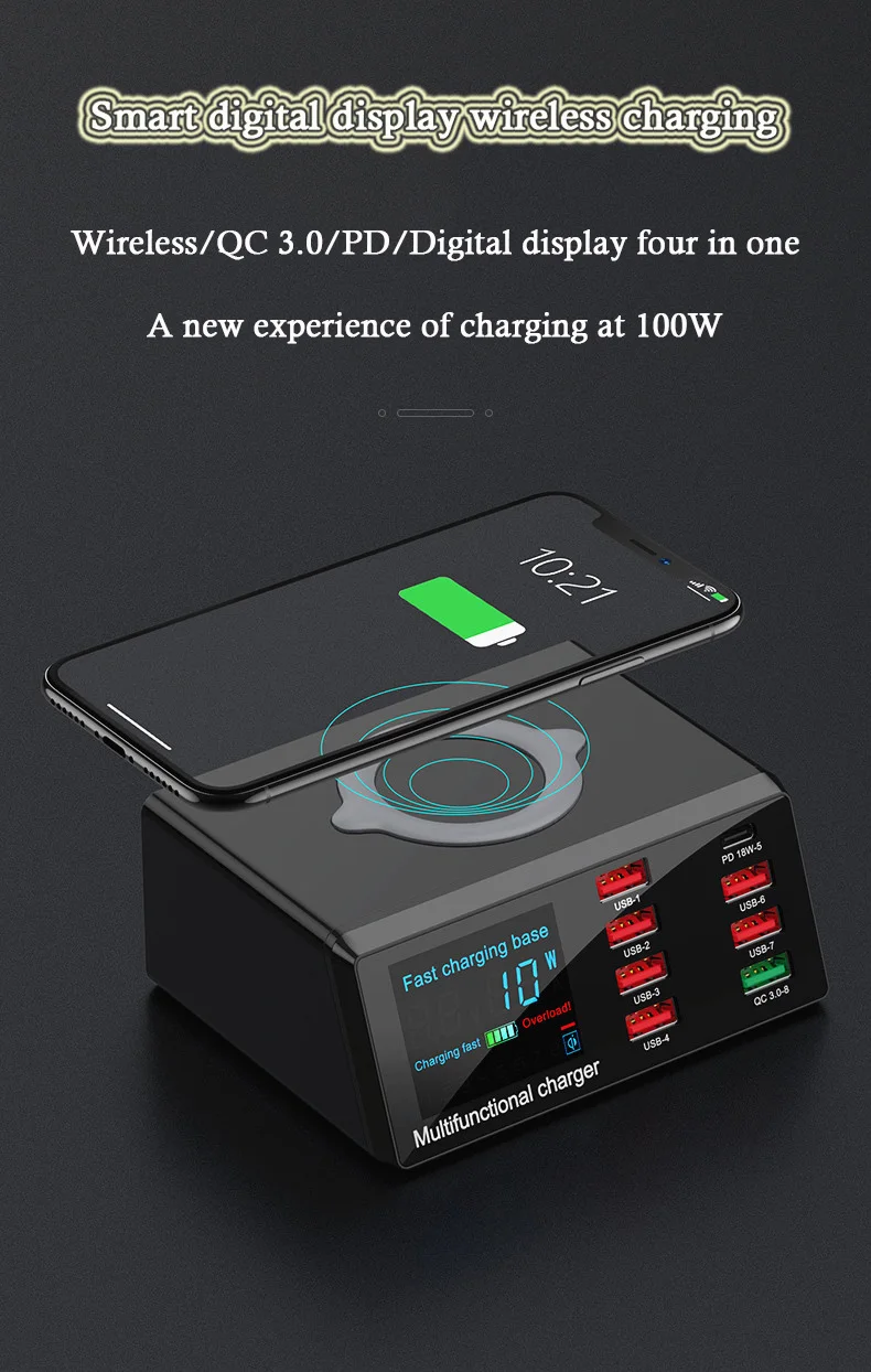 diyfix x9 intelligent multifucntion charger with pdqc 3 0 for iphone huawei fast wireless charging usb digital display tool set free global shipping