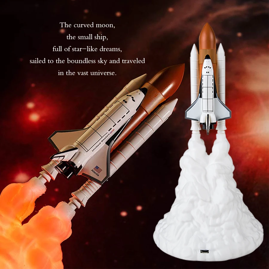 Новинка 2019 3d лампы Saturn V с принтом перезаряжаемая настольная лампа Apollo 5 для Луны