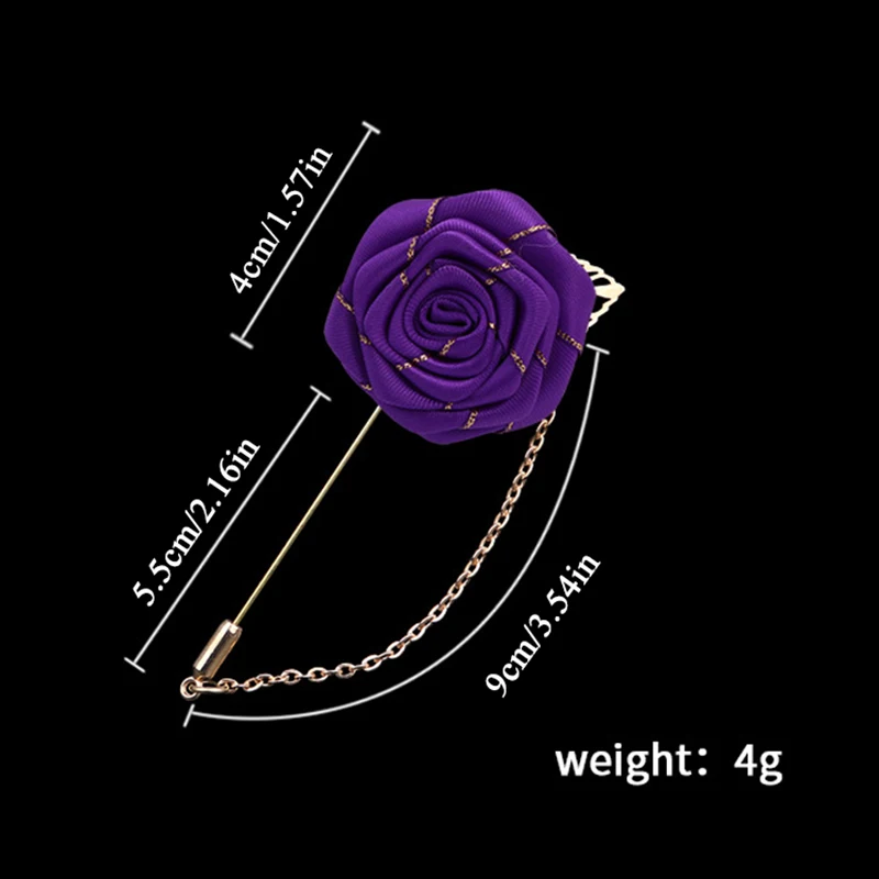 Модная лента цветок розы отворот булавка ткань брошь кисточка цепь броши для