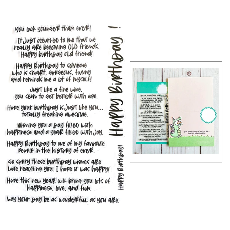 Новинка 2021 прозрачный штамп с надписью на английском языке день рождения для