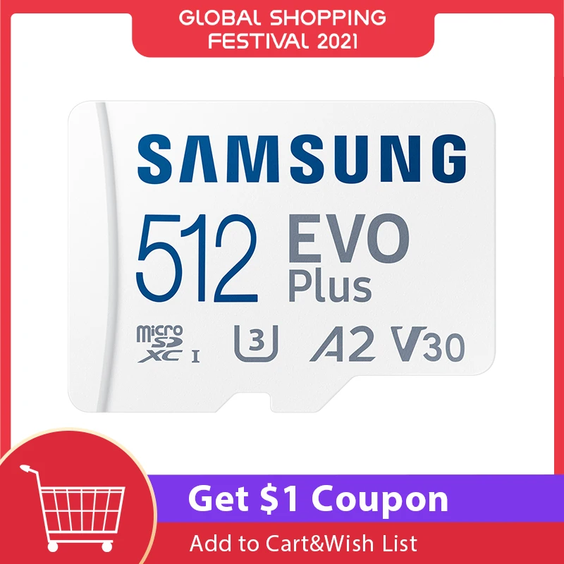 

SAMSUNG Microsd Card 256G 128GB 64GB Micro SD Card 512GB Memory Card TF Flash Card Class10 U3 SDXC I Grade EVO+ PLUS