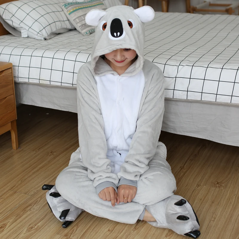 Зимняя Пижама с единорогом Kigurumi Ститч животными ползунки панда для женщин и