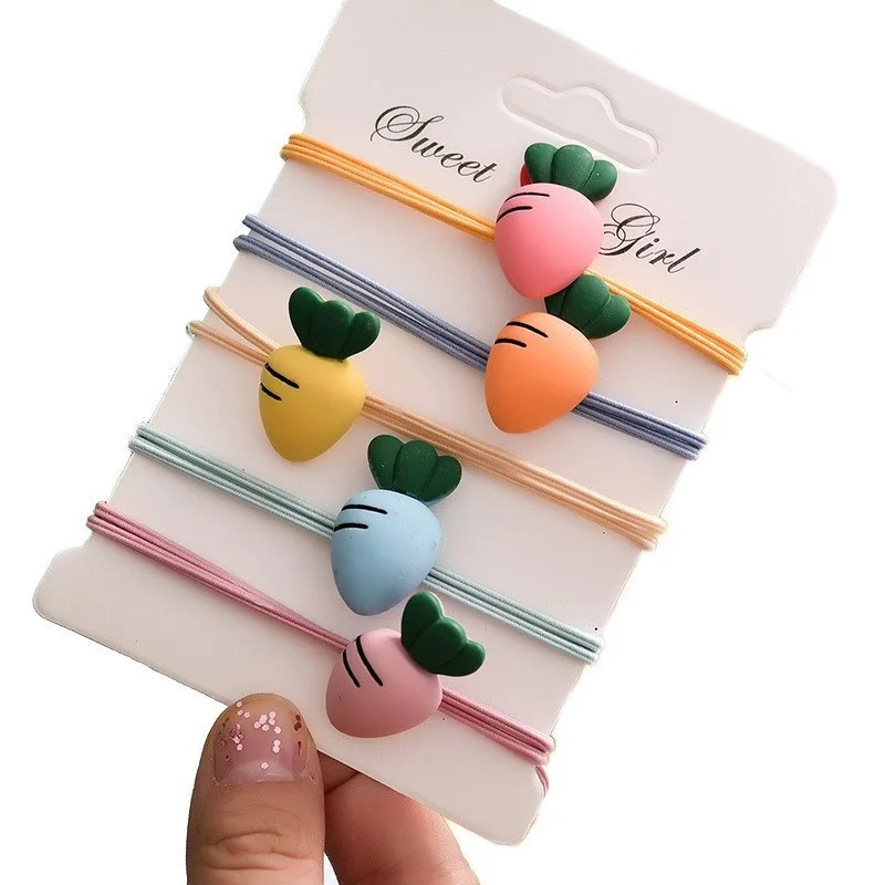 

2PCS/Set New Girls’ Hair Rope Lovey Carrot Hairband Children Elastic Rubber Band Hair Tie Fashion Hair Accessories Wholesale
