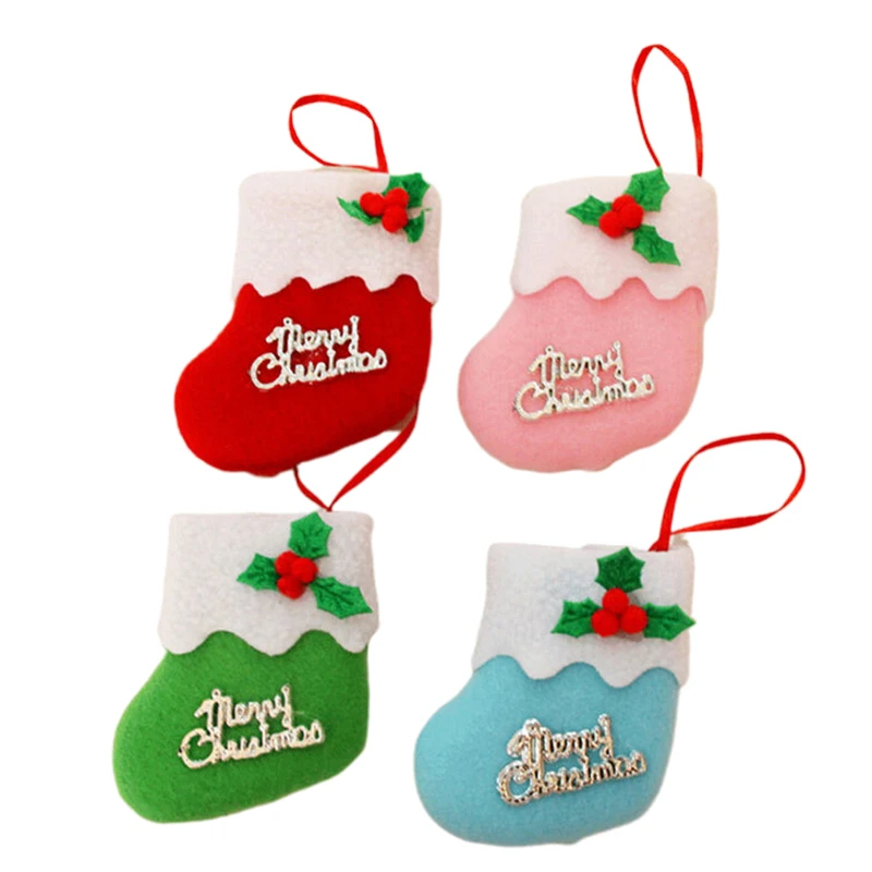 1 шт. рождественские носки висячие украшения маленькие сапоги подвески украшение