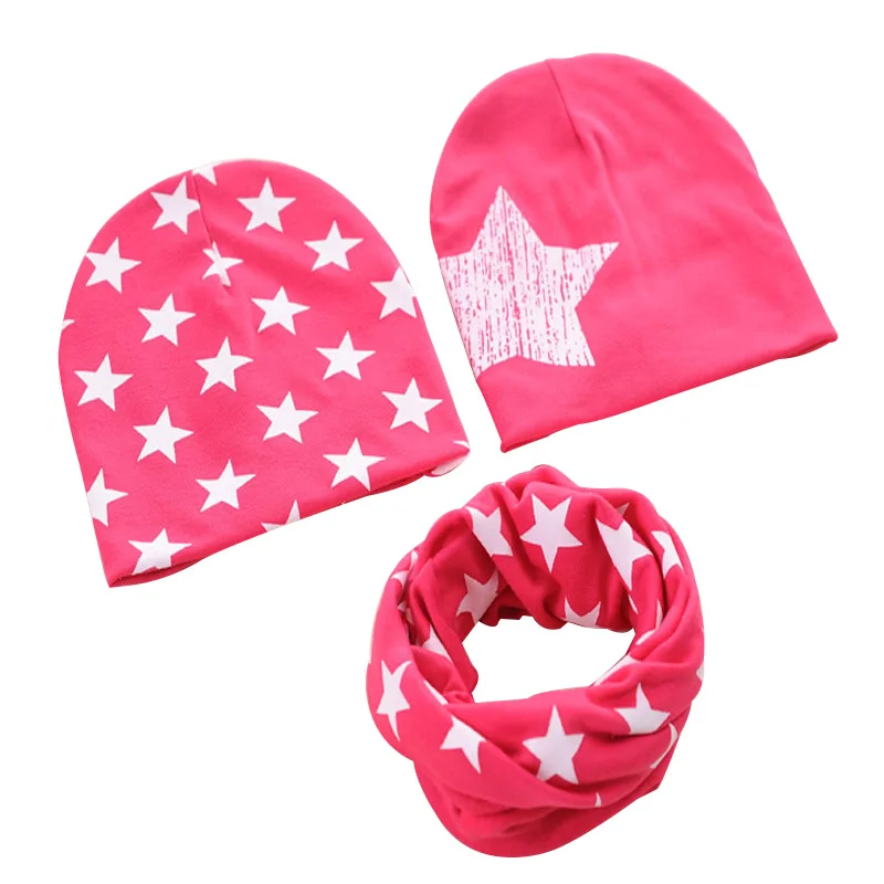 Шапка со звездами и шарф с круглым кольцом 10 цветов | Детская одежда обувь