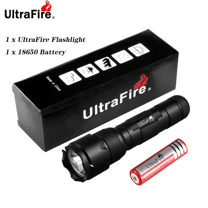 Suit B UltraFire Портативный светодиодный светильник-вспышка XML-T6/L2/V6 Лампа 18650 аккумулятор Высокая мощность перезаряжаемый фонарь охотничий светильник - Испускаемый цвет: Suit B