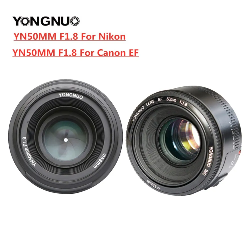 Объектив YONGNUO YN50mm F1.8 для камер Nikon большая диафрагма авто фокус объектив D800 D300 D700