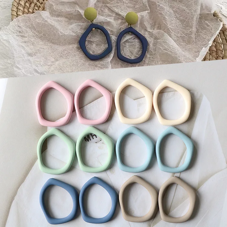 

10 PCS 37x30mm Resin Rubber Paint Irregular Connectors Charms DIY Earrings Accessories For Jewelry Making