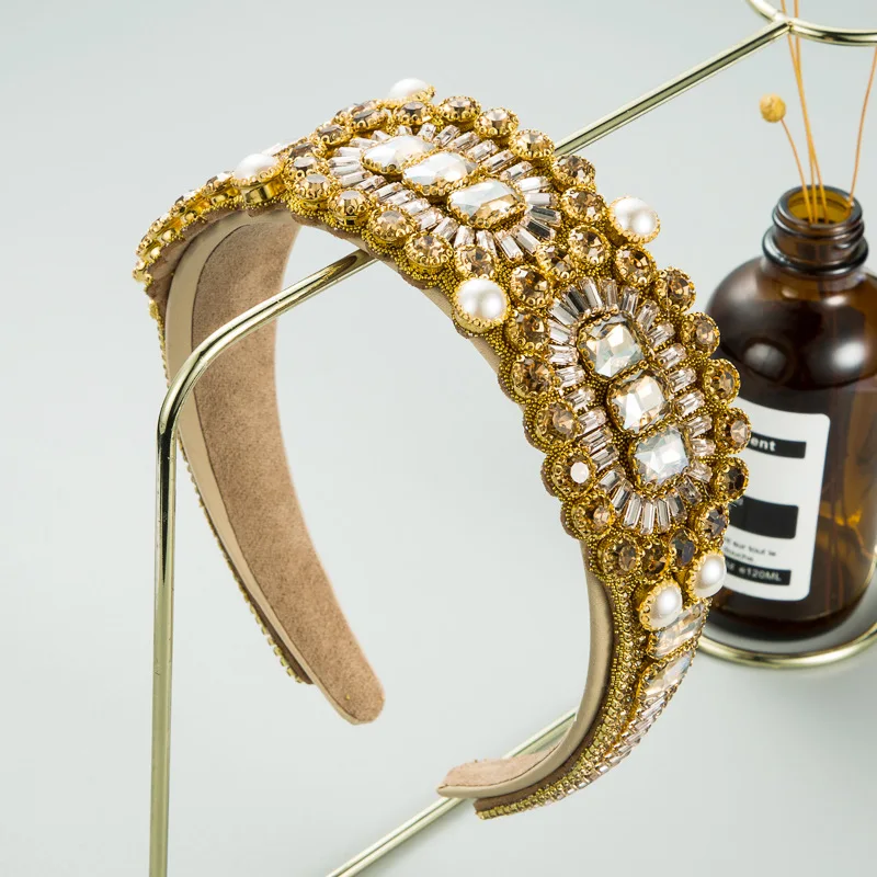 

Барокко широкополая смолы бисером лента для волос в стиле ретро повязка на голову давления повязка женский кроссовер ужин аксессуар для во...