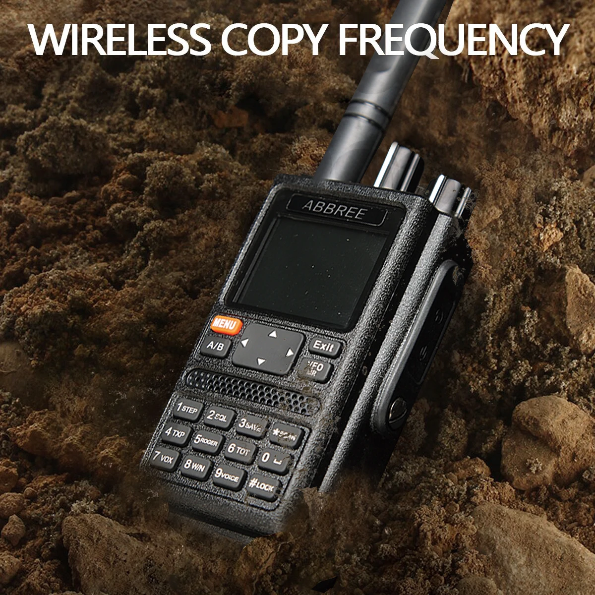 ABBREE AR-F8 GPS Powerful All Bands(123-520MHz) Wireless Copy Frequency Walkie Talkie 1.77 LCD with programming cable | Мобильные