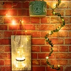 Искусственный ротанг венок Фея светильник Настенный Декор светодиодный фонарь на медном проводе строка светильник s для свадьбы лес настольная лампа Рождественские украшения