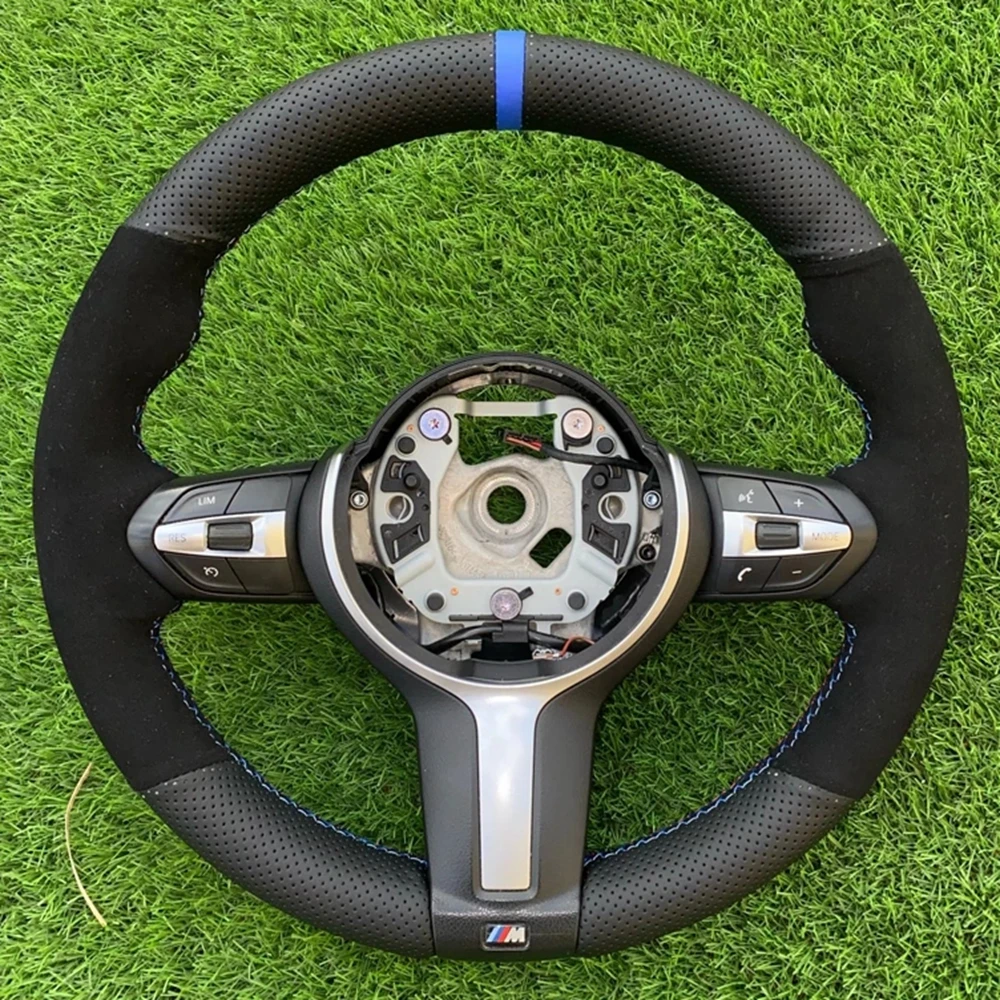 

Car Steering Wheel Cover For BMW F30 M Sport F87 M2 F80 M3 F82 M4 M5 F12 F13 M6 F85 X5 M F86 X6 F33 Non-slip Black Suede Leather