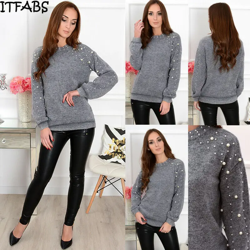 Осенне-зимний новый стиль круглый вырез лодочкой свободный обтягивающий свитер