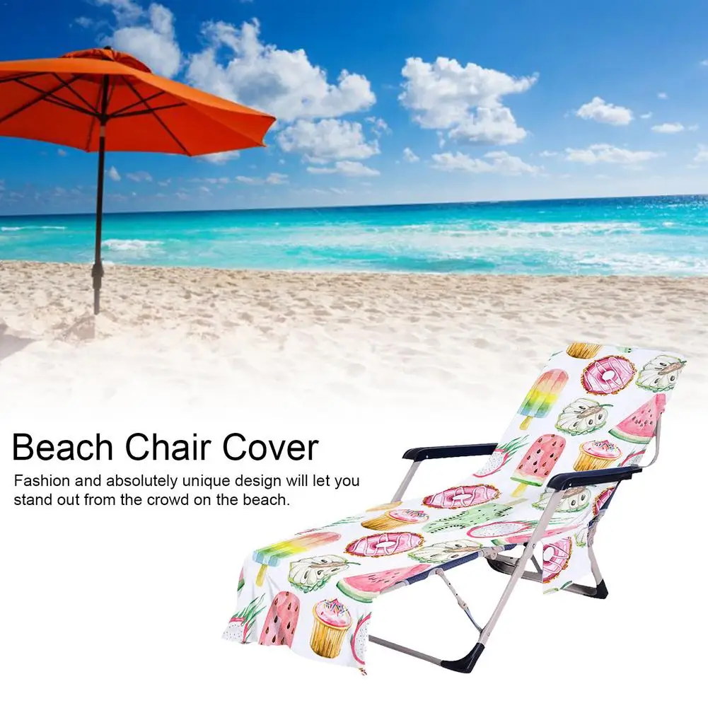 

Beach Chair Cover Microfiber Lounge Sun Towel Cover Oversize Microfiber Color Recliner Towel Cover With Pockets