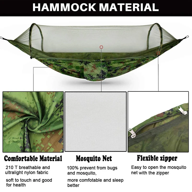 JEYL кемпинговые гамаки с москитной сеткой портативный быстро открывающийся гамак