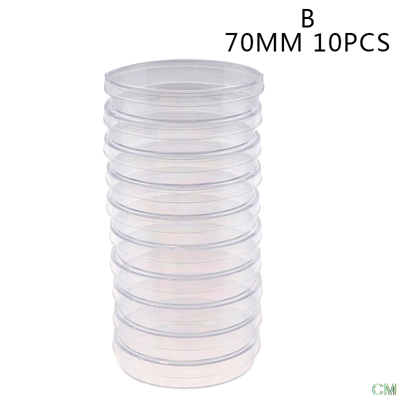 

10Pcs 70mm Polystyrene Sterile Petri Dishes Bacteria Culture Dish for Laboratory Medical Biological Scientific Lab Supplies