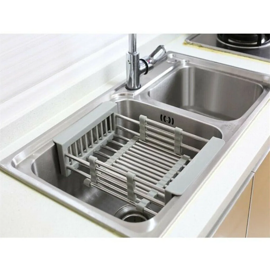 

Rack Drain Basket Stainless Steel Telescopic Sink Dish Drainers For Kitchen telescopic drain large capacity