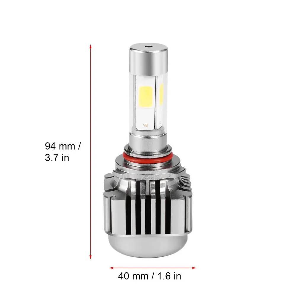 

9004 LED Car Headlight Bulb 4 Side COB Headlight Dual Beam High Low LED Kit 6000K Replace for HID Bulbs