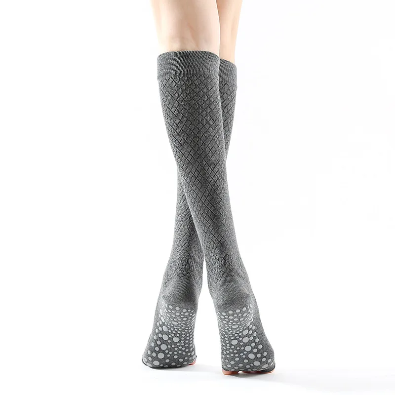 

Long Tube Yoga Socks Women Knee High Long Five Toes Non Slip Gym Home Dance Fitness Socks Girl Pilates Pure Barre Ballet Socks