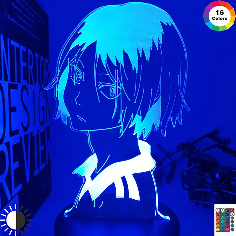 Haikyu! 3D светодиодный ночной Светильник аниме Kozume Kenma лампы для украшения в спальню
