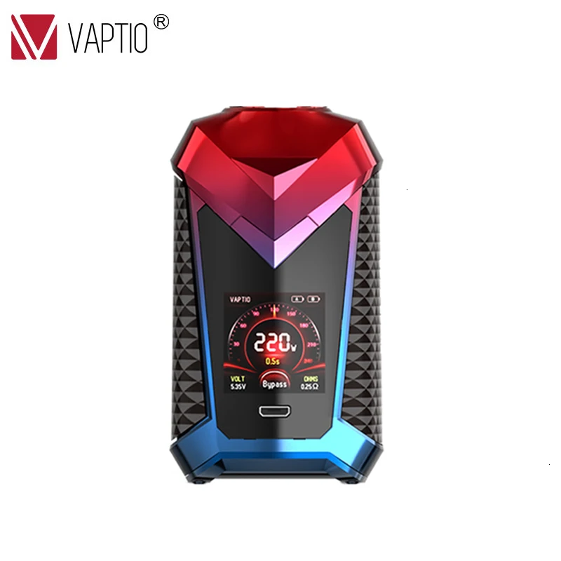 В наличии Vaptio супер Кейп 220 Вт вейп мод электронная сигарета 1 3 дюймов HD цветной TFT